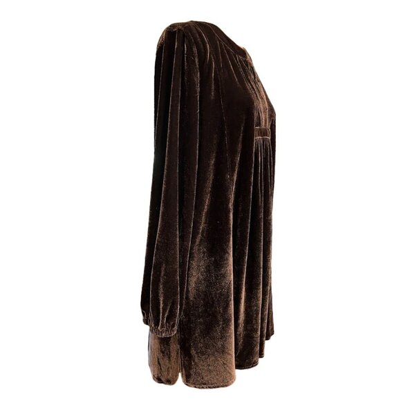 Indigo Soul Blue Velvet Tunic Dress L Long Sleeve‎ Women's Blouse - Picture 8 of 8